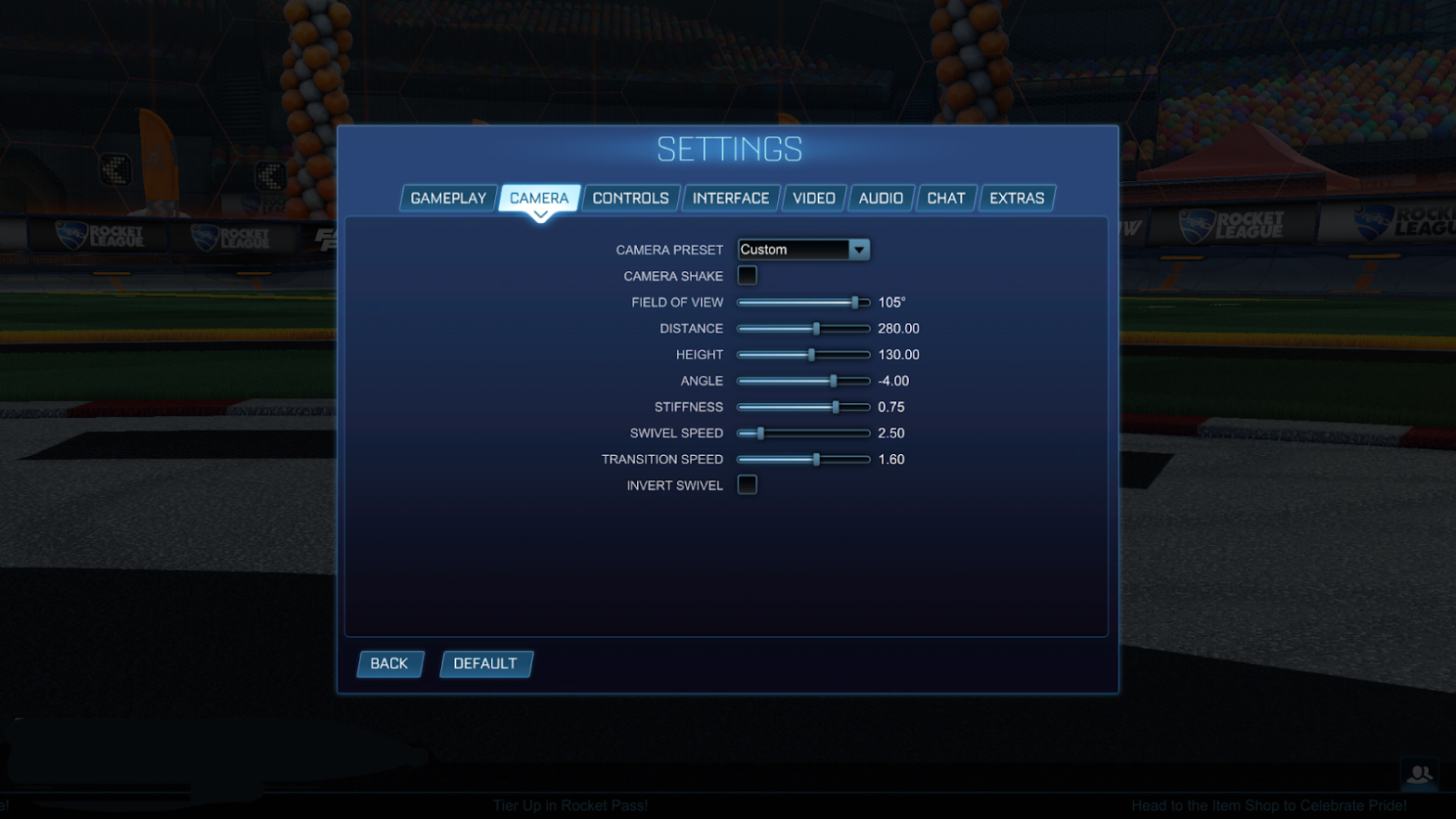 Rocket League Best Camera Settings Esports Esports.gg