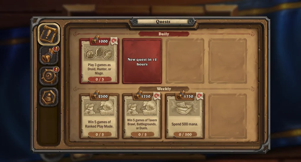 Hearthstone Collection Do your quests