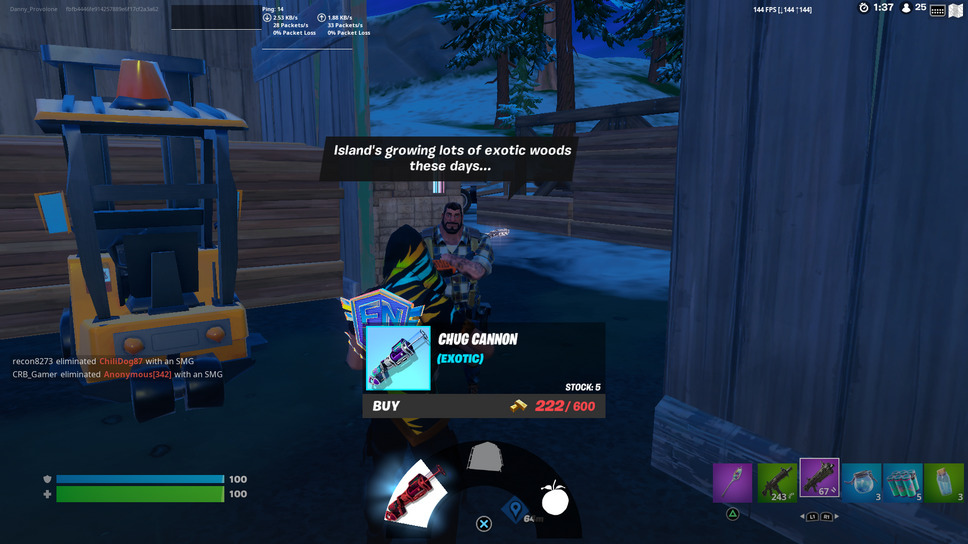 Fortnite Exotic Chug Cannon