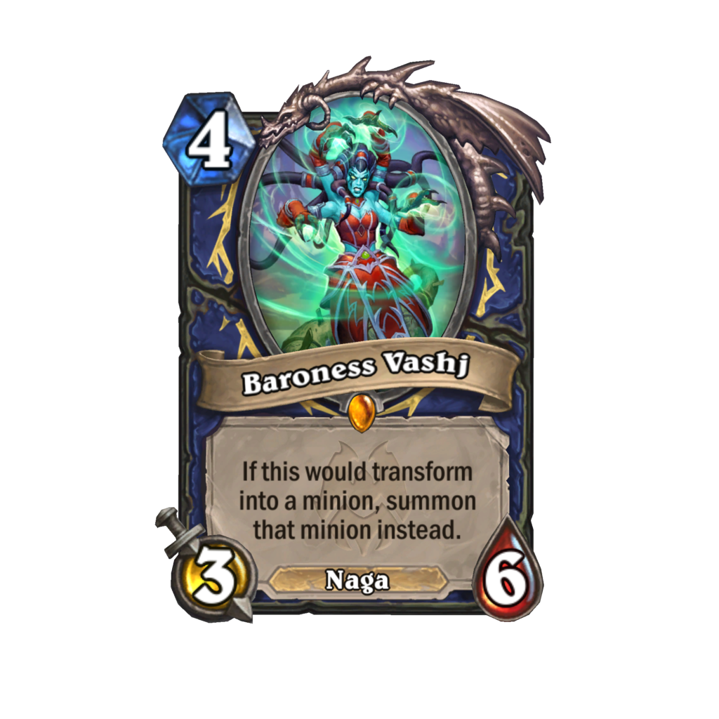 Baroness Vashj from the Hearthstone Murder at Castle Nathria expansion