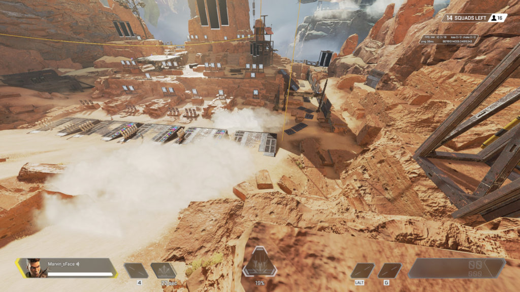 Bangalore's smoke grenades in action in Apex Legends