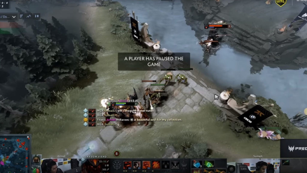 SumaiL thought there were water runes in a 1V1 match against Armel (Image via NoobFromUA YouTube)