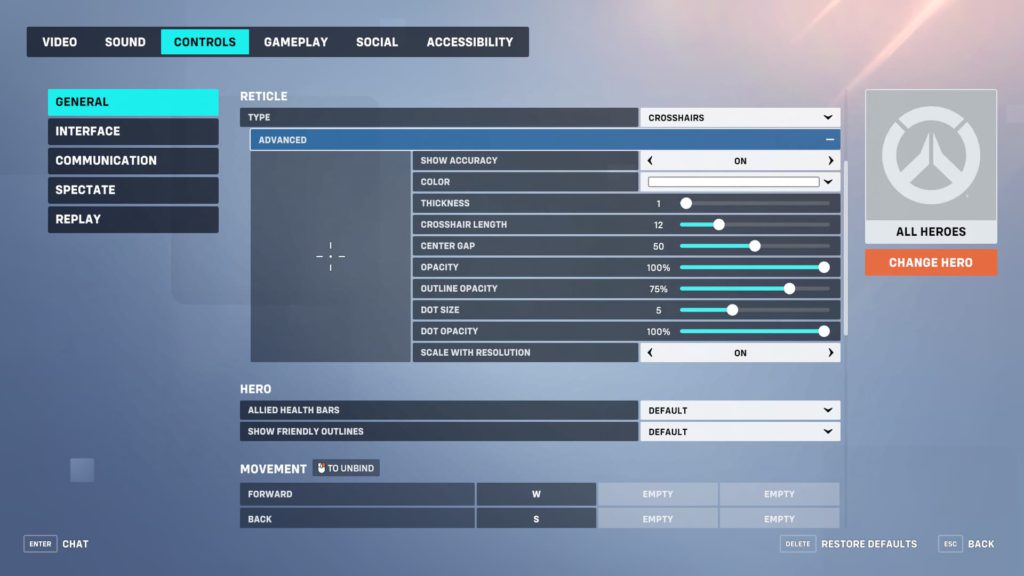 These are the settings for the best crosshair in Overwatch 2.