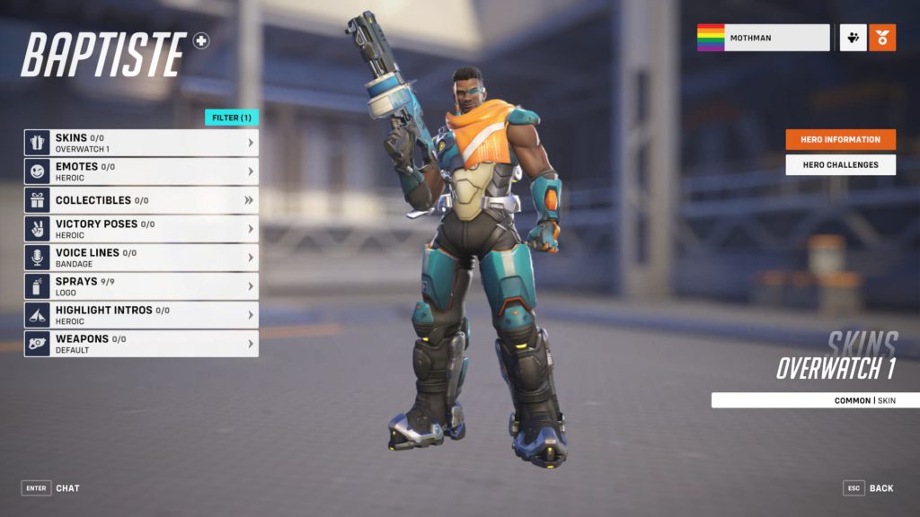 Lihatlah halaman pahlawan untuk Baptiste di Overwatch 2.