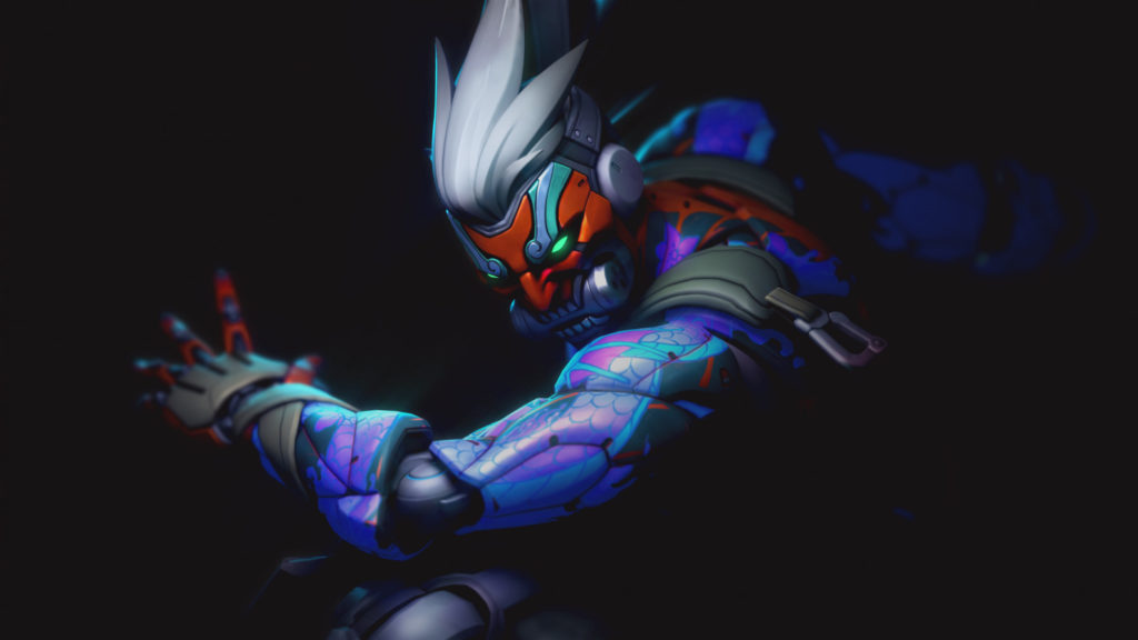 Genji and his mythic skin in Overwatch 2.